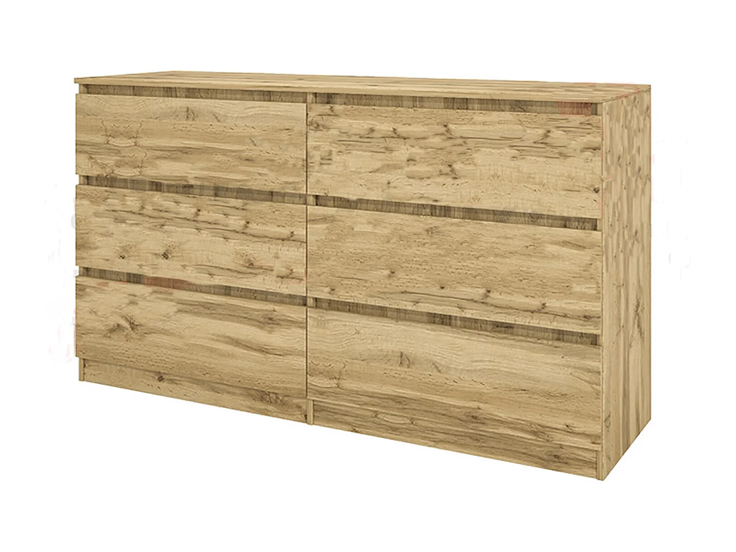 Comò spazioso da camera da notte design moderno con sei cassetti CI26 158x91 rovere