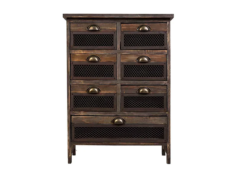 Sinfonier de madera con 7 cajones marrón 59x34x80.5h cm