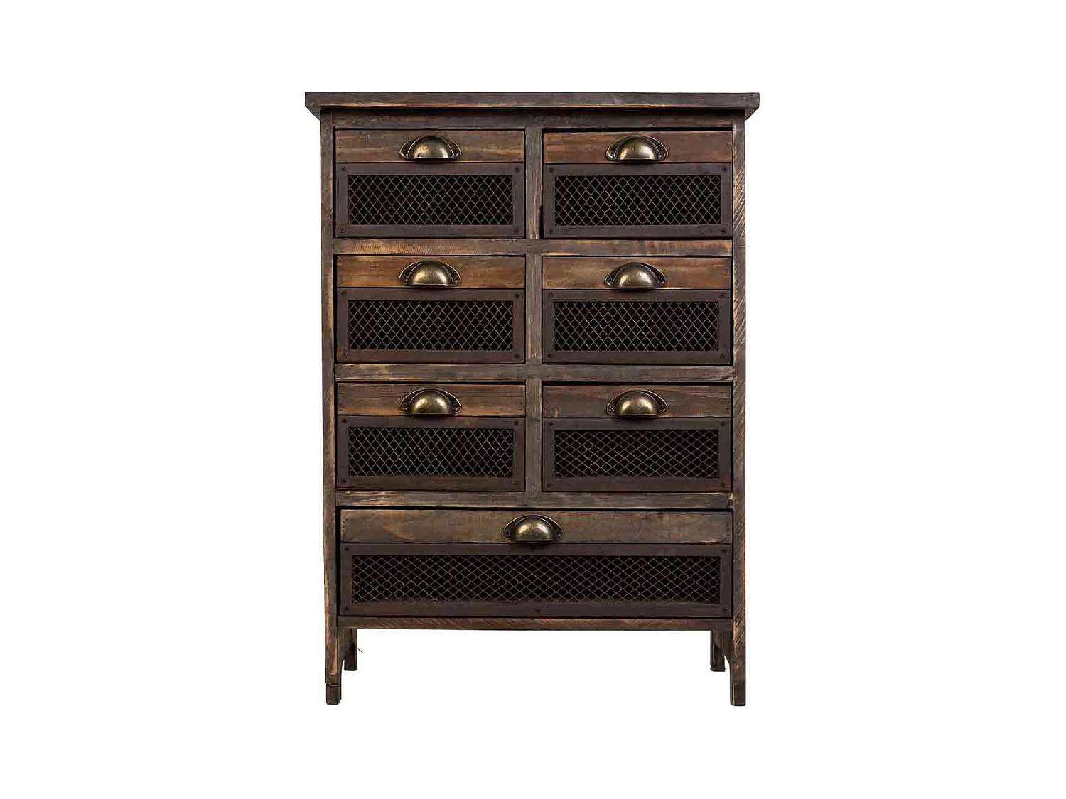 Commode en bois à 7 tiroirs marron  59x34x80,5h cm