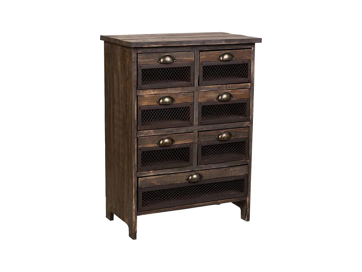 Commode en bois à 7 tiroirs marron  59x34x80,5h cm