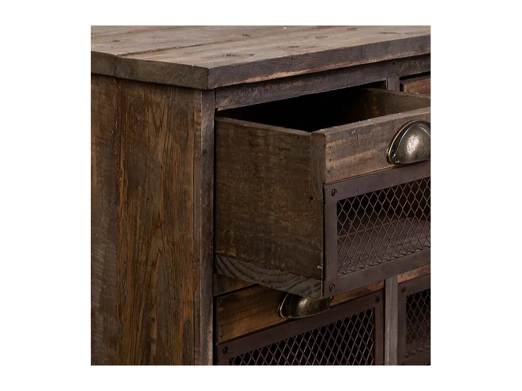 Commode en bois à 7 tiroirs marron  59x34x80,5h cm