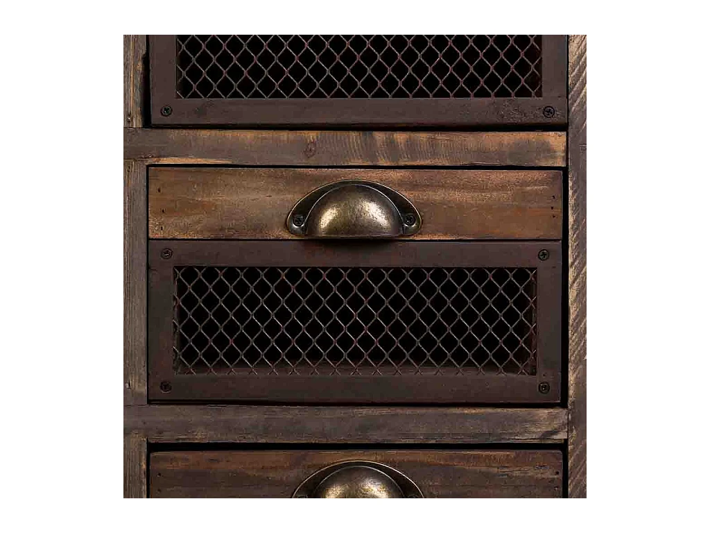 Commode en bois à 7 tiroirs marron  59x34x80,5h cm