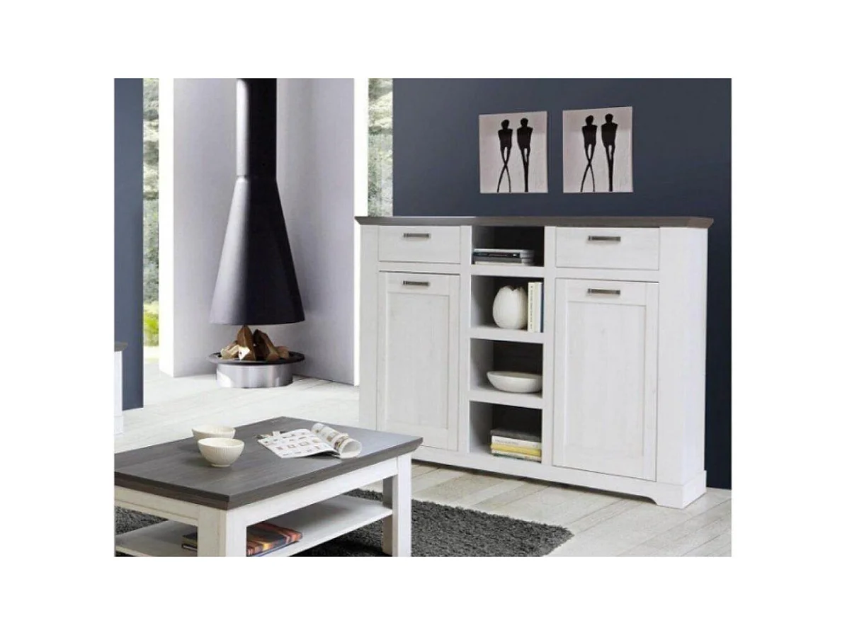 Highboard Gasparo/Blanc&Anthracite