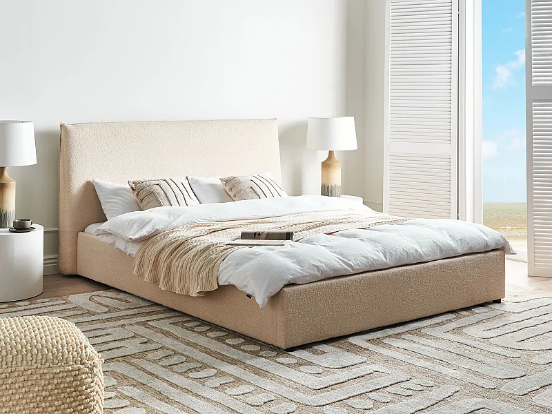 Letto ad acqua Bouclé LAVAUR 160 x 200 cm Beige