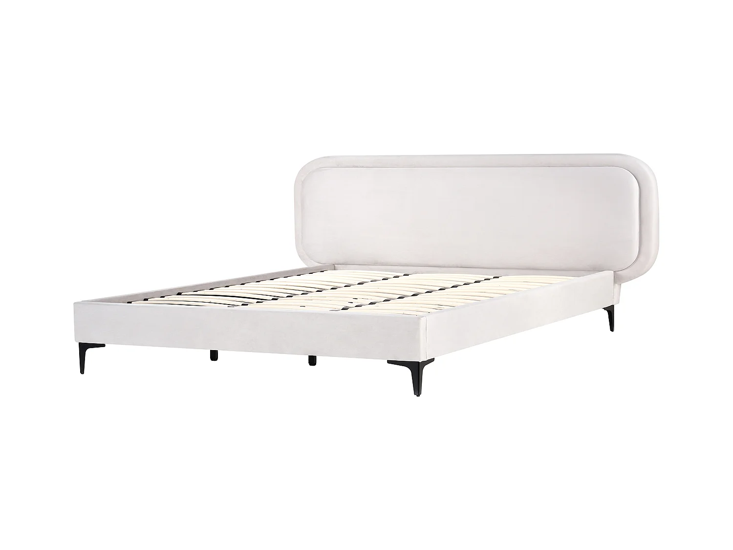 Lit avec sommier Velours SUZETTE 180 x 200 cm Gris clair