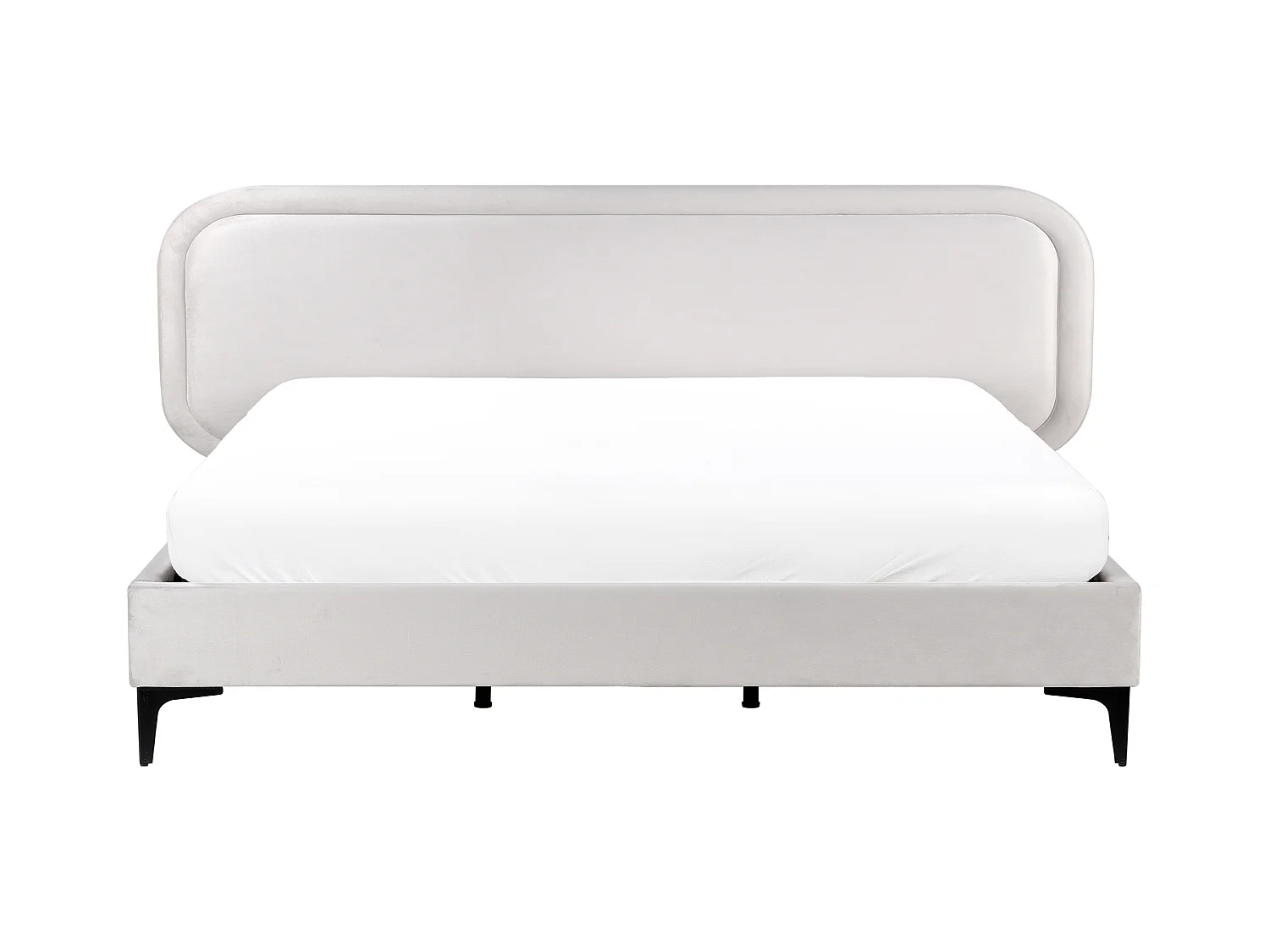 Lit avec sommier Velours SUZETTE 180 x 200 cm Gris clair