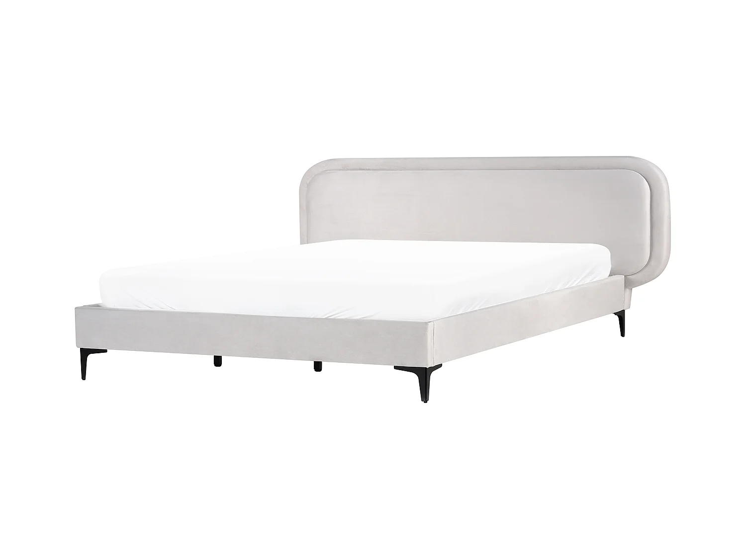 Lit avec sommier Velours SUZETTE 180 x 200 cm Gris clair