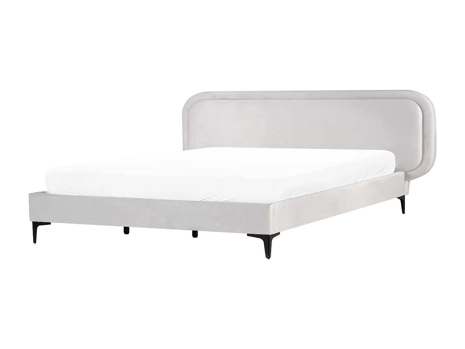 Lit avec sommier Velours SUZETTE 180 x 200 cm Gris clair