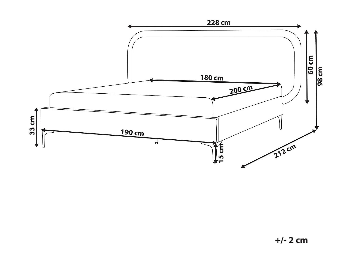Lit avec sommier Velours SUZETTE 180 x 200 cm Gris clair