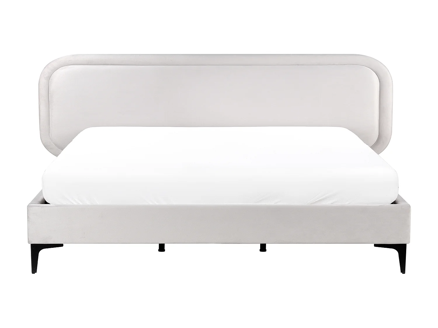 Lit avec sommier Velours SUZETTE 180 x 200 cm Gris clair