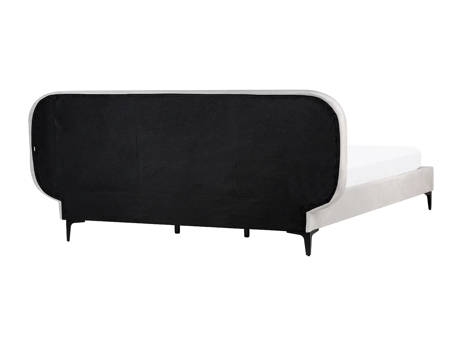 Lit avec sommier Velours SUZETTE 180 x 200 cm Gris clair