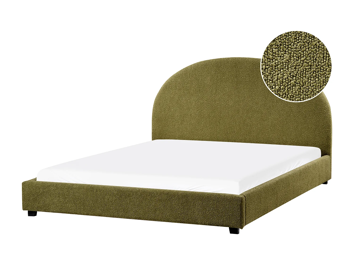 Waterbed Boucle VAUCLUSE 160 x 200 cm (EU King Size) Olive Green