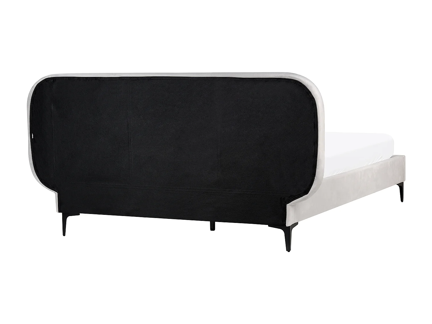 Lit avec sommier Velours SUZETTE 140 x 200 cm Gris clair