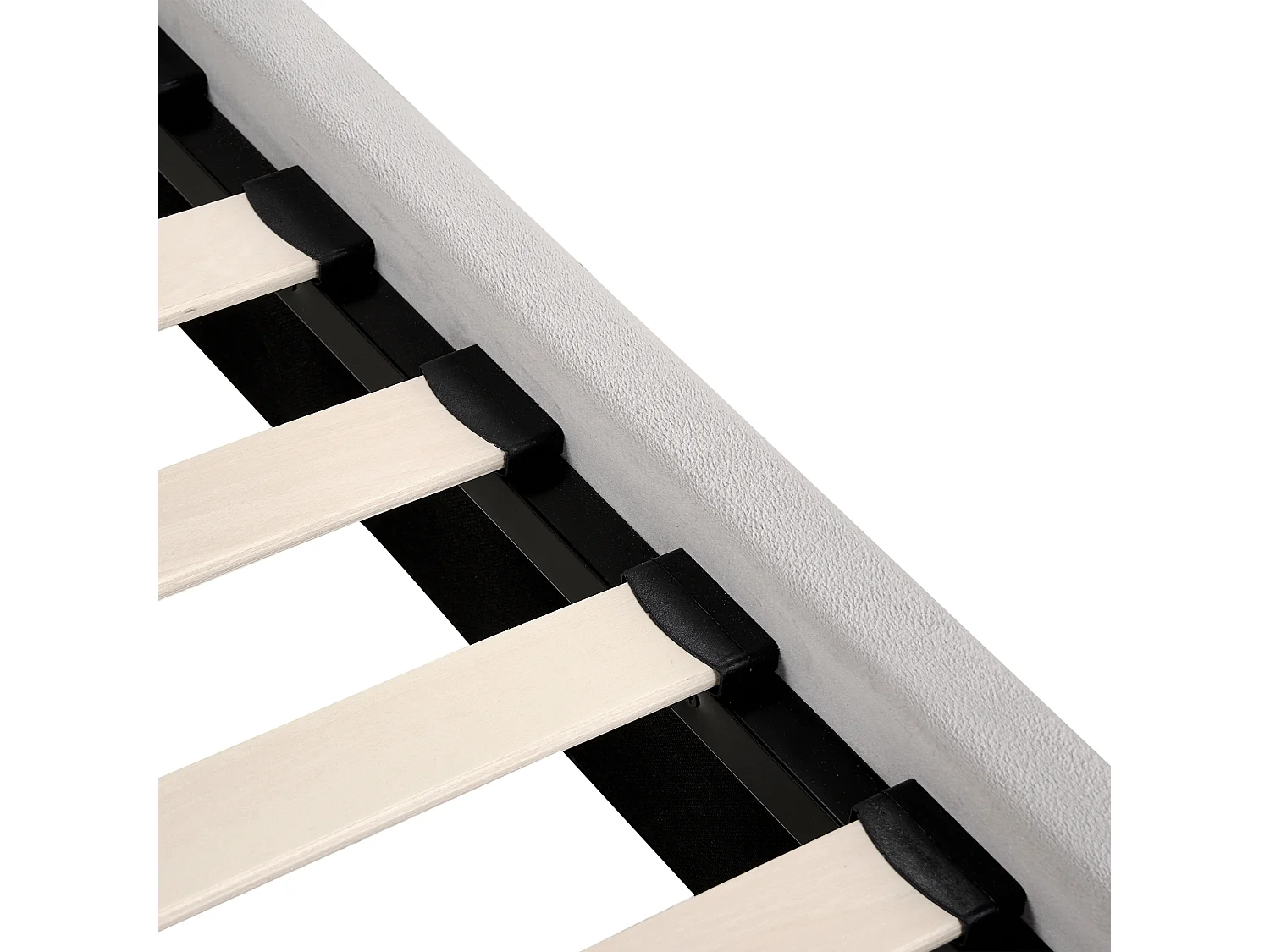 Lit avec sommier Velours SUZETTE 140 x 200 cm Gris clair