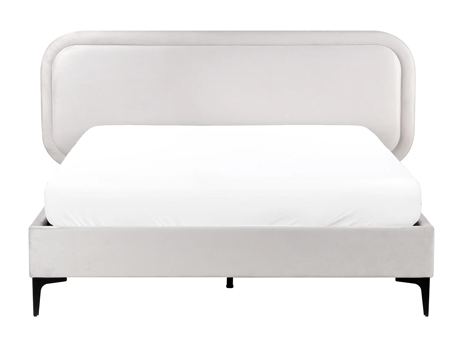 Lit avec sommier Velours SUZETTE 140 x 200 cm Gris clair