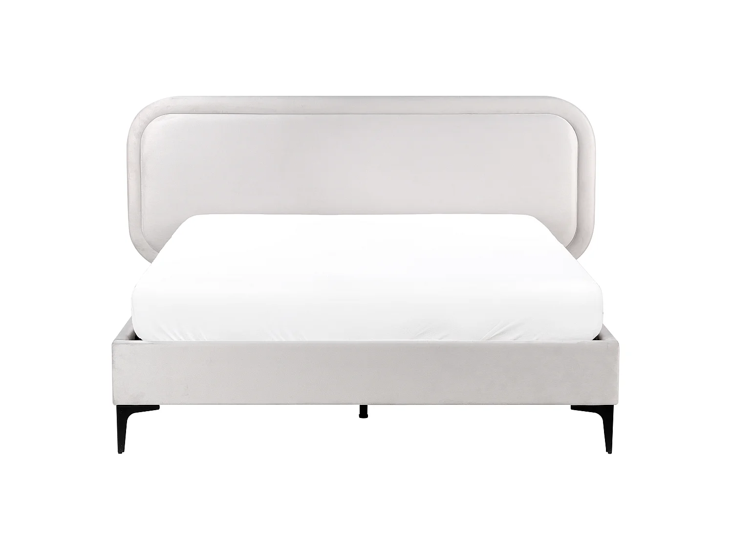 Bett mit Lattenrost Samtstoff SUZETTE 140 x 200 cm Hellgrau