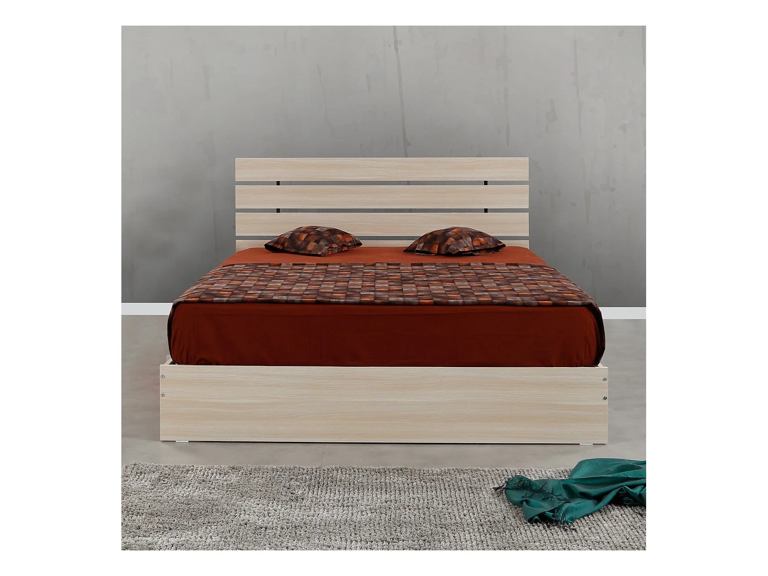 Cadre de lit double Zoden 140x190cm Bois Chêne