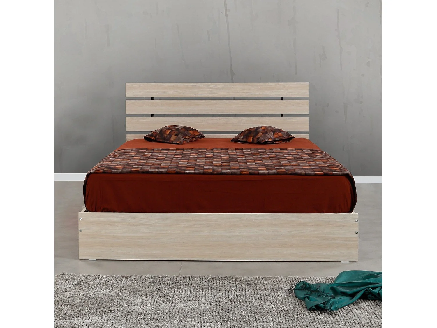 Cadre de lit double Zoden 140x190cm Bois Chêne