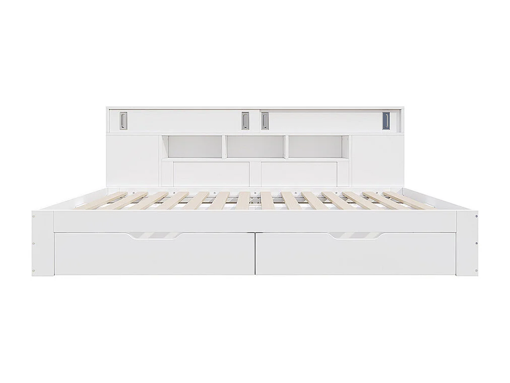 bed met opbergruimte voor kinderen 90x200 multifunctioneel bed met lades, plank en opbergkast bed met opbergruimte wit