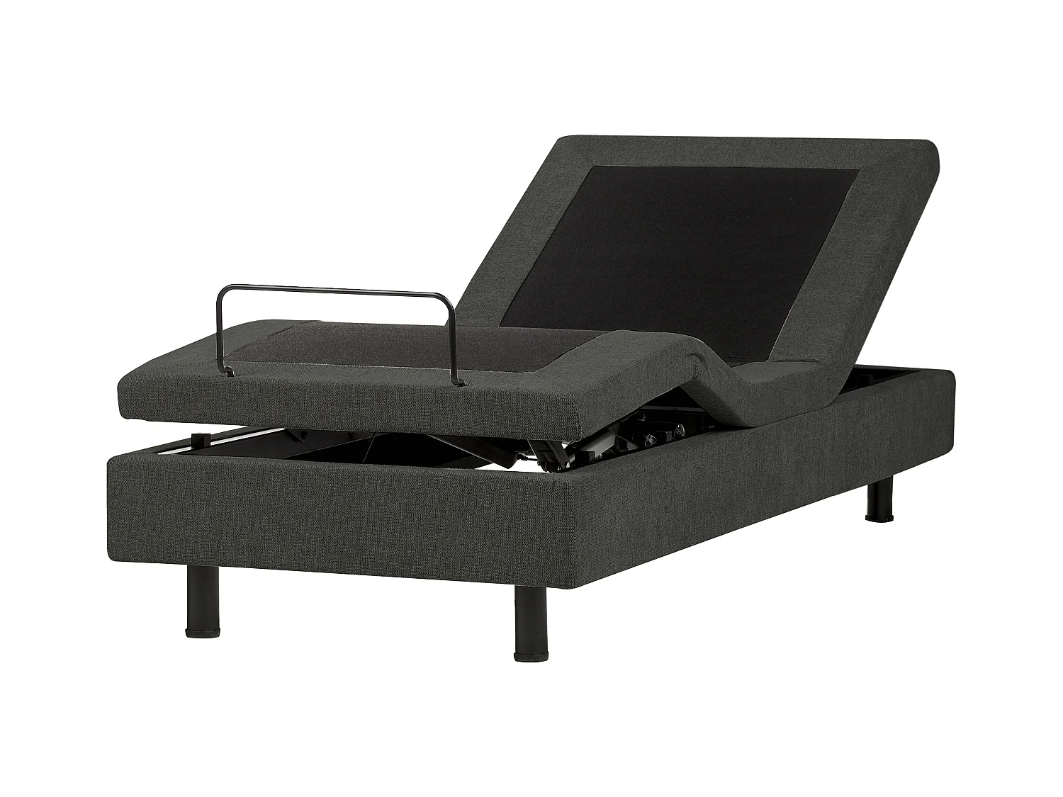 Verstelbaar bed zonder hoofdbord Stof DUKE II 90 x 200 cm Donkergrijs