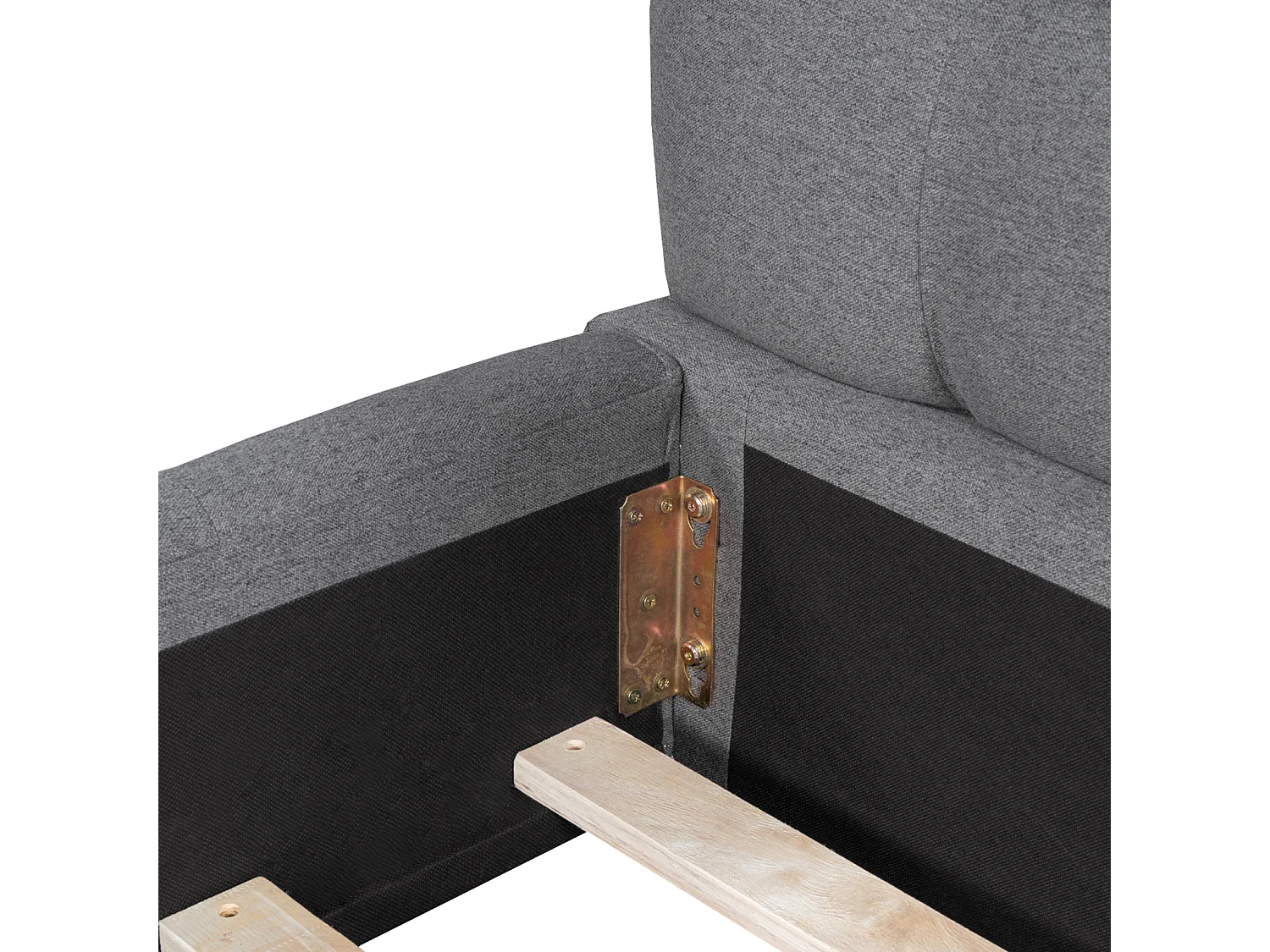 Cama doble tapizada, burbuja, 160 x 190 cm, con somier de láminas y respaldo suave, lino, gris