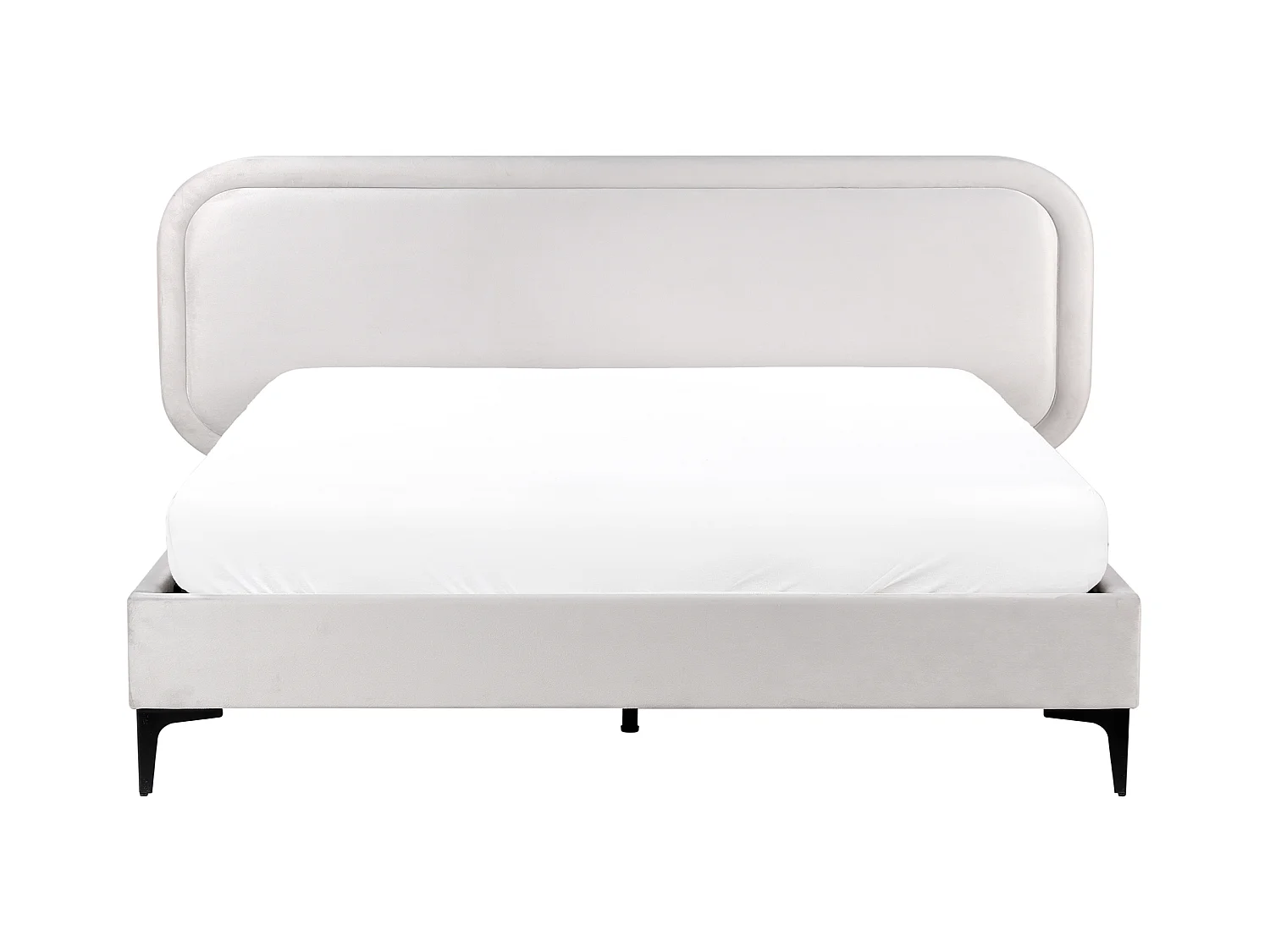 Lit avec sommier Velours SUZETTE 160 x 200 cm Gris clair