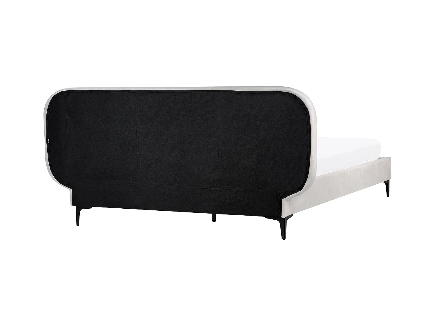 Lit avec sommier Velours SUZETTE 160 x 200 cm Gris clair