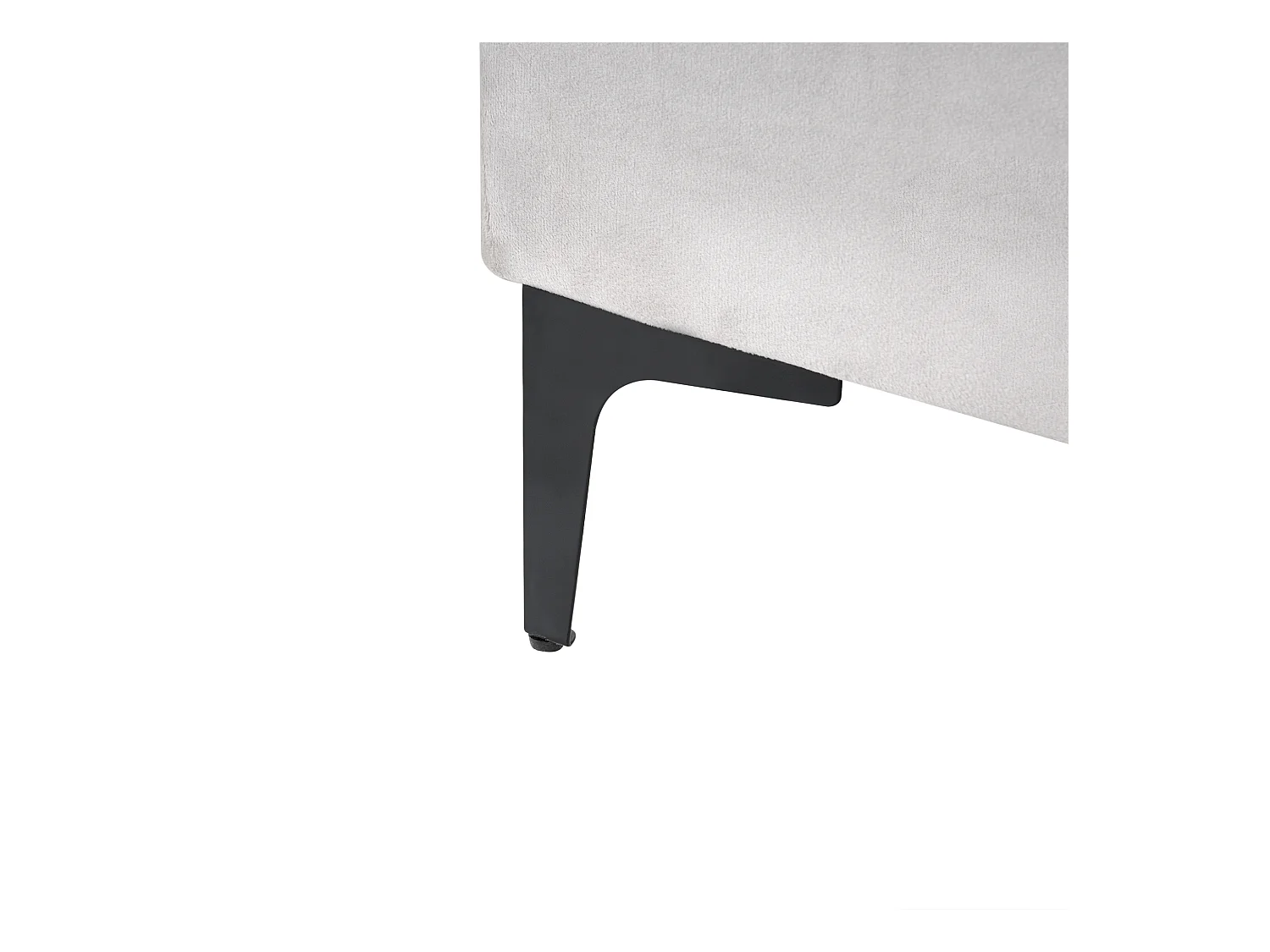 Lit avec sommier Velours SUZETTE 160 x 200 cm Gris clair