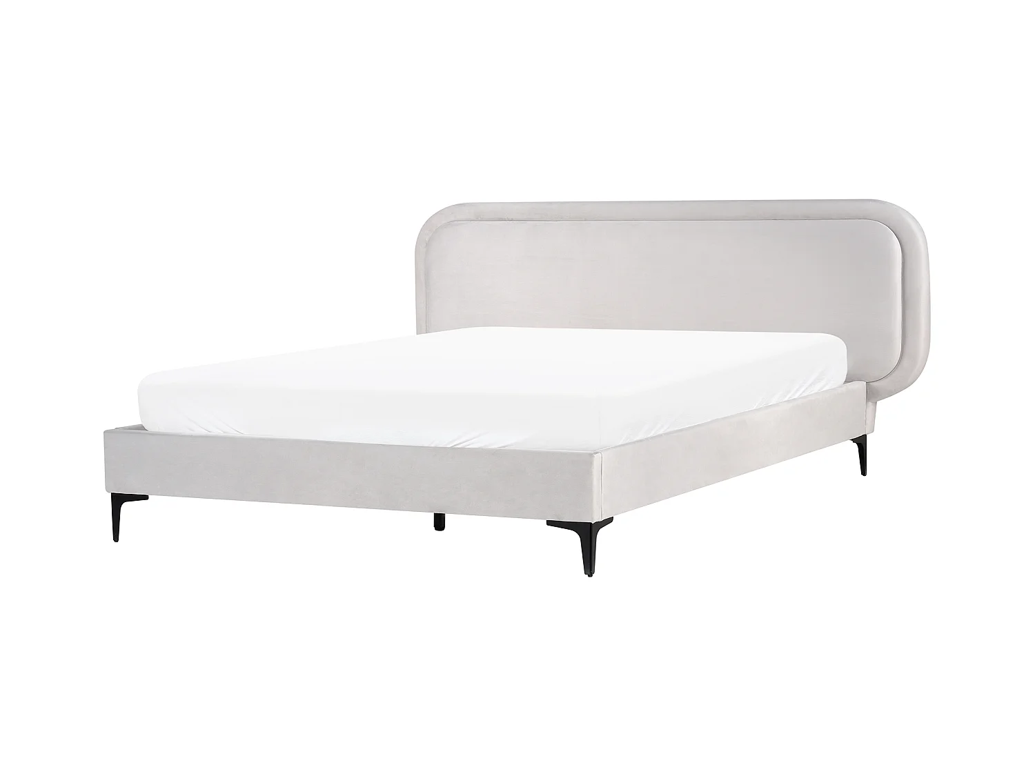 Bett mit Lattenrost Samtstoff SUZETTE 160 x 200 cm Hellgrau