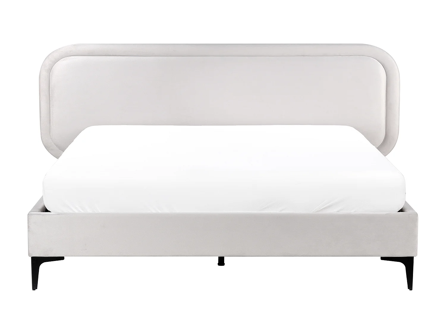 Lit avec sommier Velours SUZETTE 160 x 200 cm Gris clair