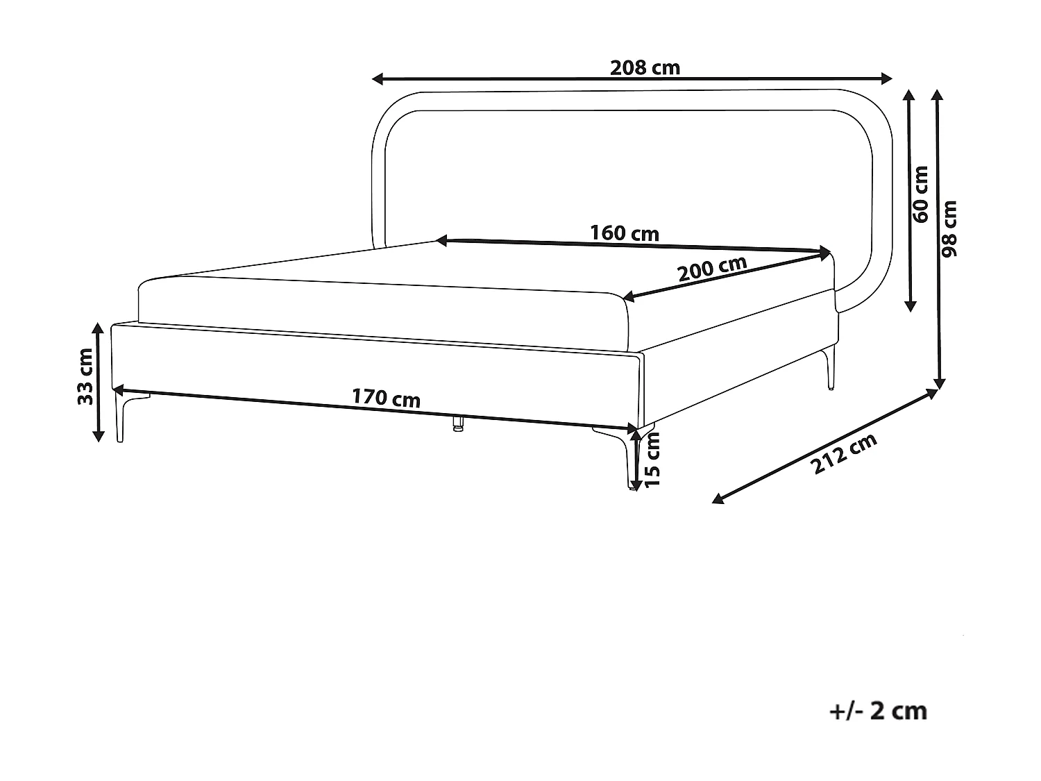 Letto Velluto SUZETTE 160 x 200 cm Grigio chiaro