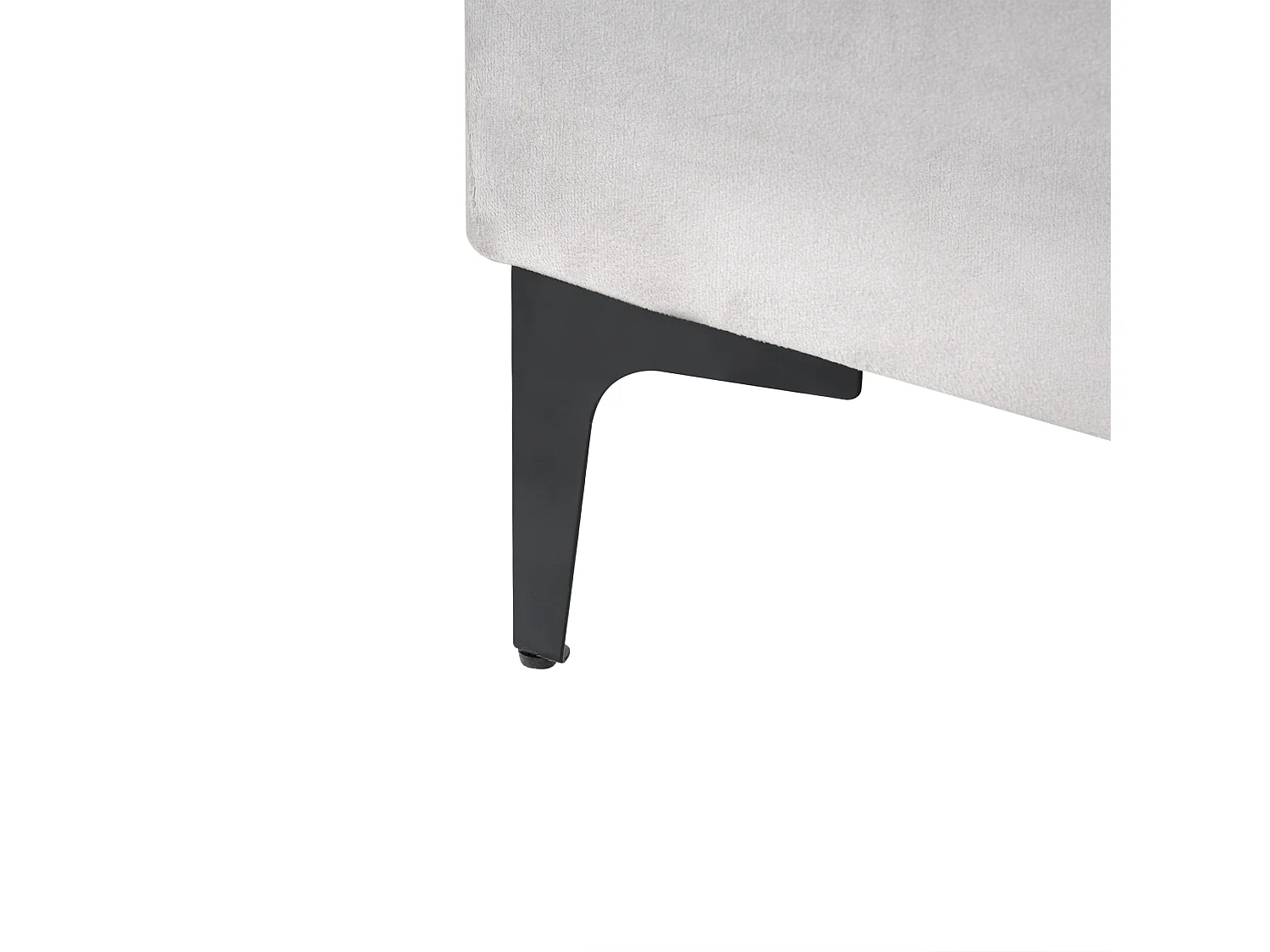 Lit avec sommier Velours SUZETTE 160 x 200 cm Gris clair