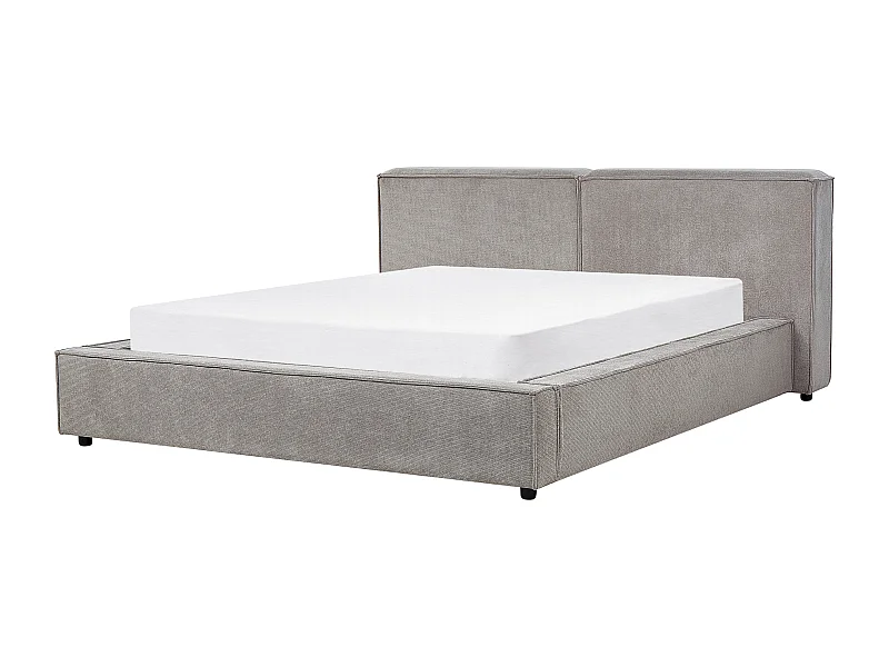 Lit à eau Tissu LINARDS 160 x 200 cm Gris