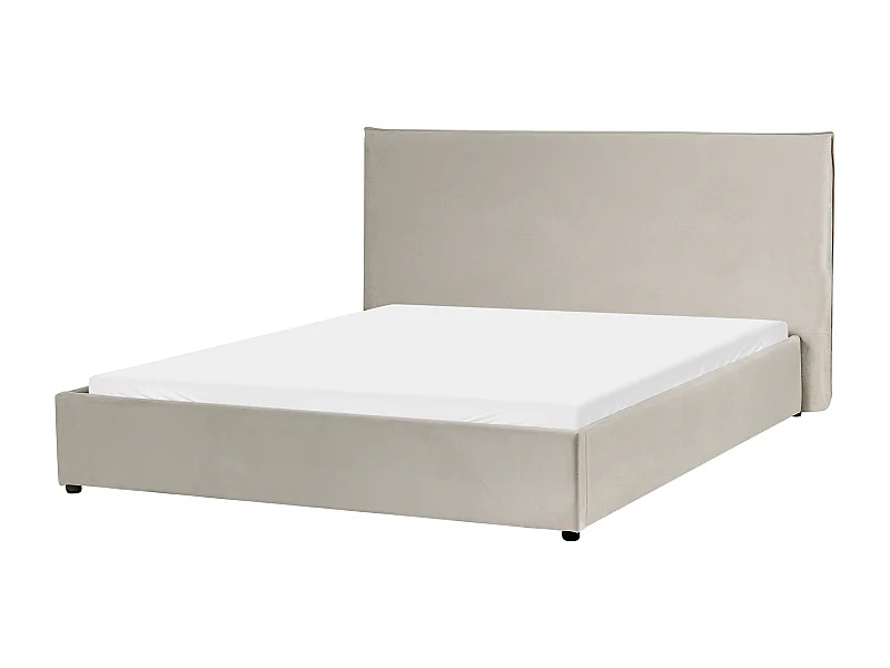 Wasserbett Samtstoff LAVAUR 160 x 200 cm Taupe