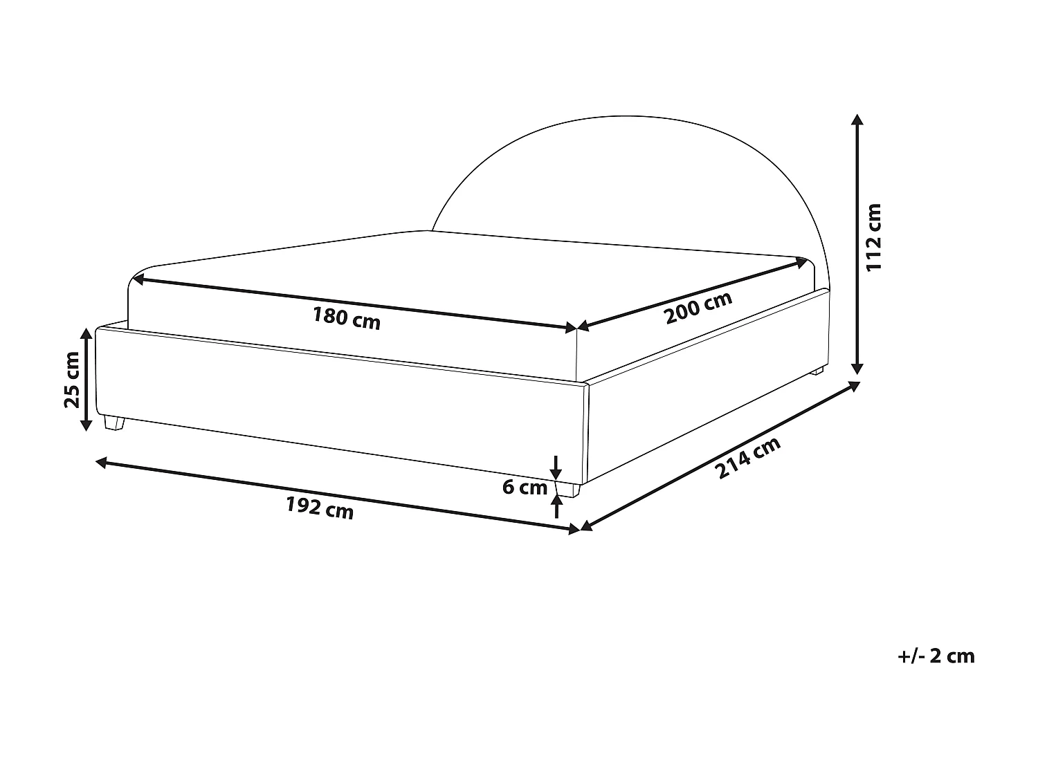 Wasserbett Stoff VAUCLUSE 180 x 200 cm Cremeweiss