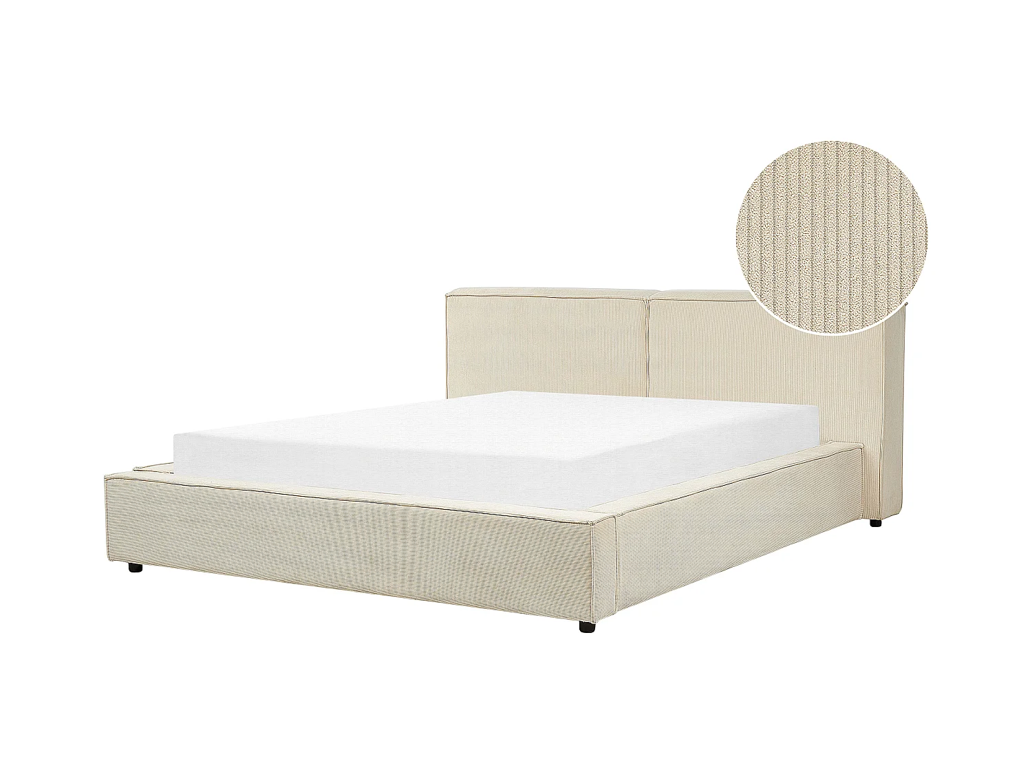 Lit à eau Velours côtelé LINARDS 160 x 200 cm Beige