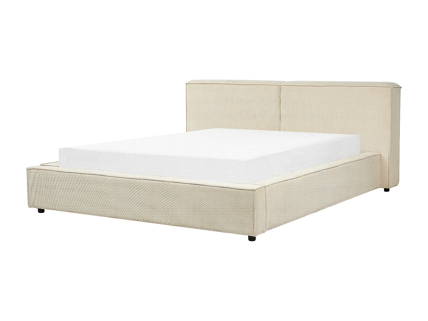 Lit à eau Velours côtelé LINARDS 160 x 200 cm Beige