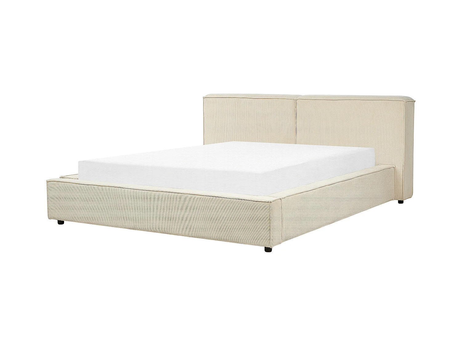 Lit à eau Velours côtelé LINARDS 160 x 200 cm Beige