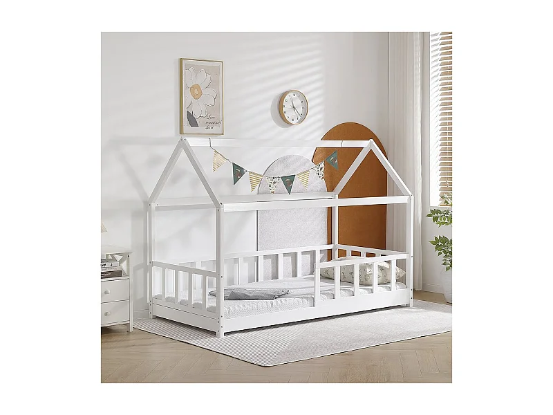 Letto a soppalco per bambini "Mila" - 90 x 190 cm - Bianco