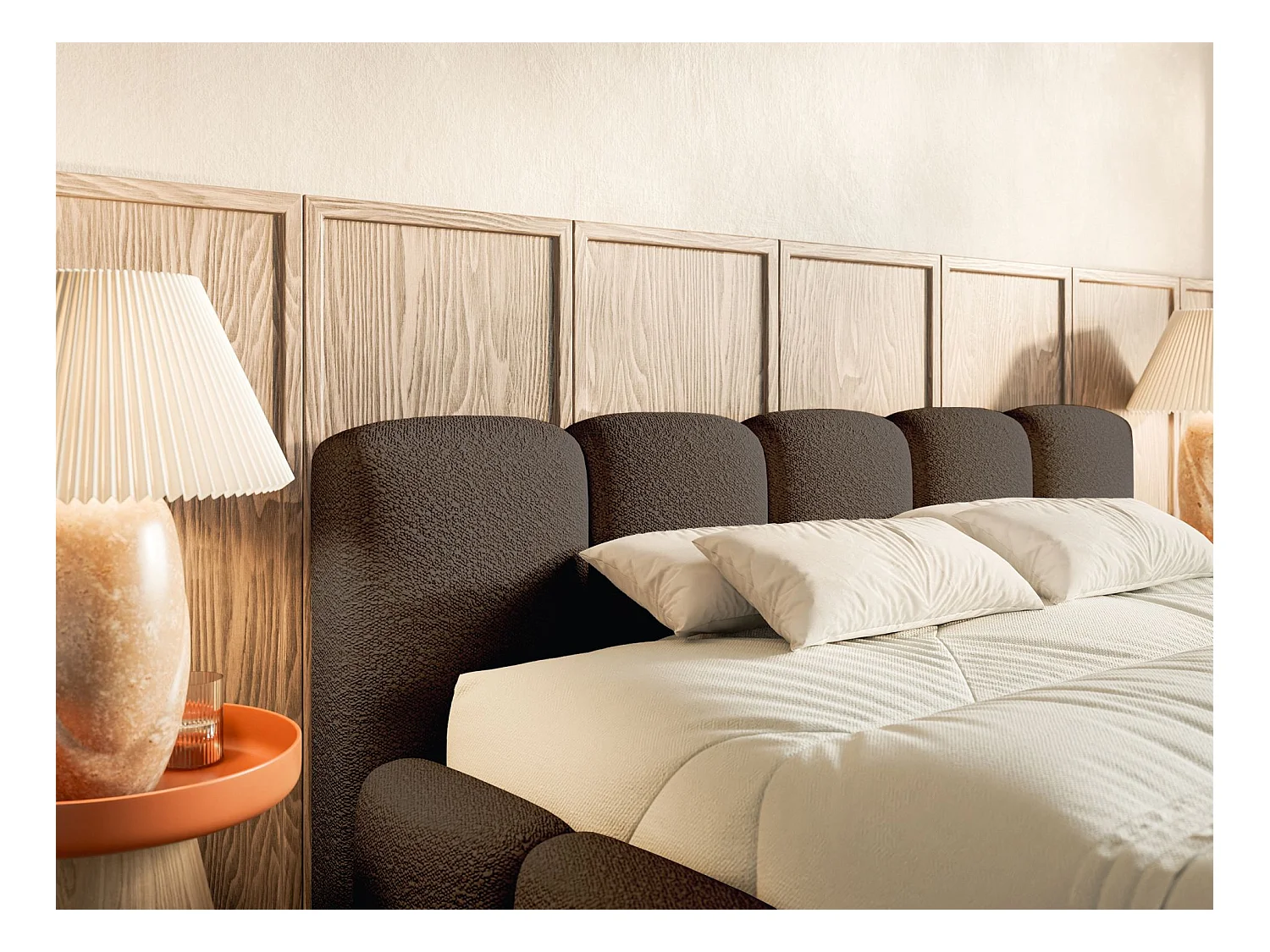 Lit avec coffre 140x200 cm - brun- Cloudy Low