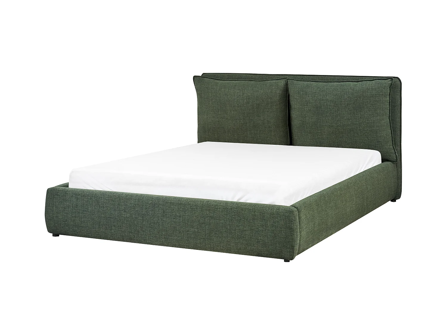 Bett mit Stauraum Stoff BAJONNA 160 x 200 cm Dunkelgrün