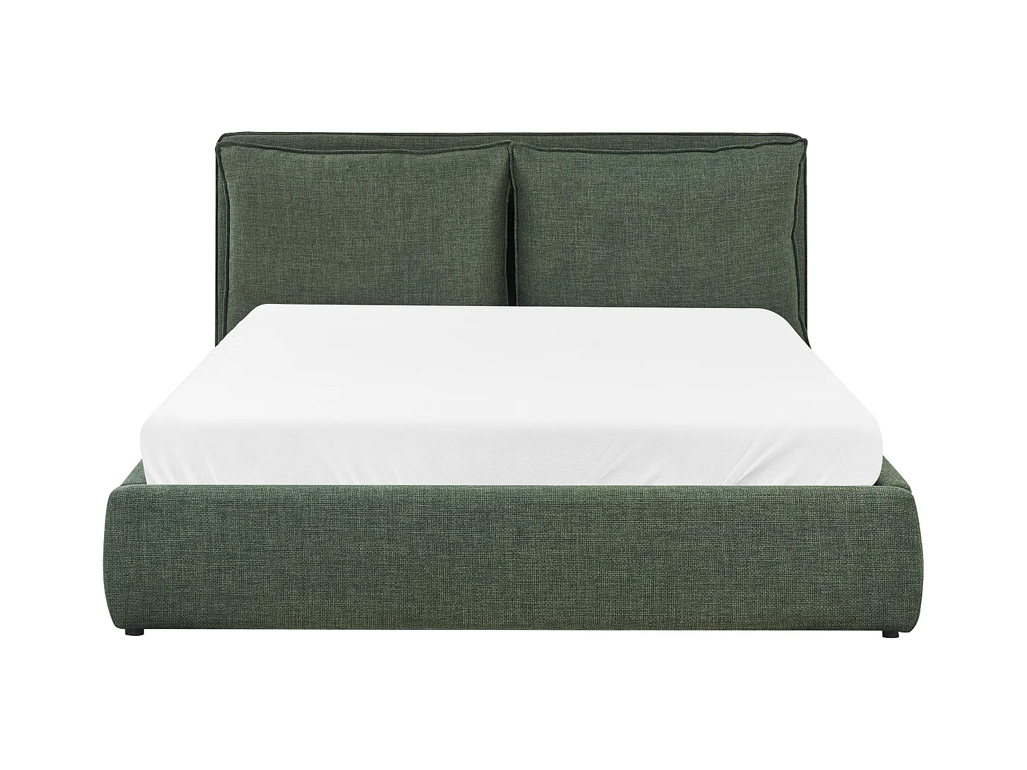 Bett mit Stauraum Stoff BAJONNA 160 x 200 cm Dunkelgrün