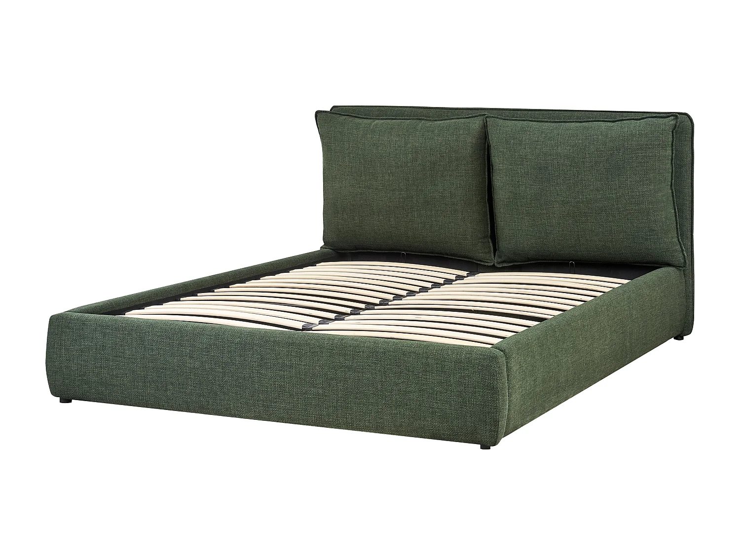 Lit ottoman Tissu BAJONNA 160 x 200 cm Vert foncé