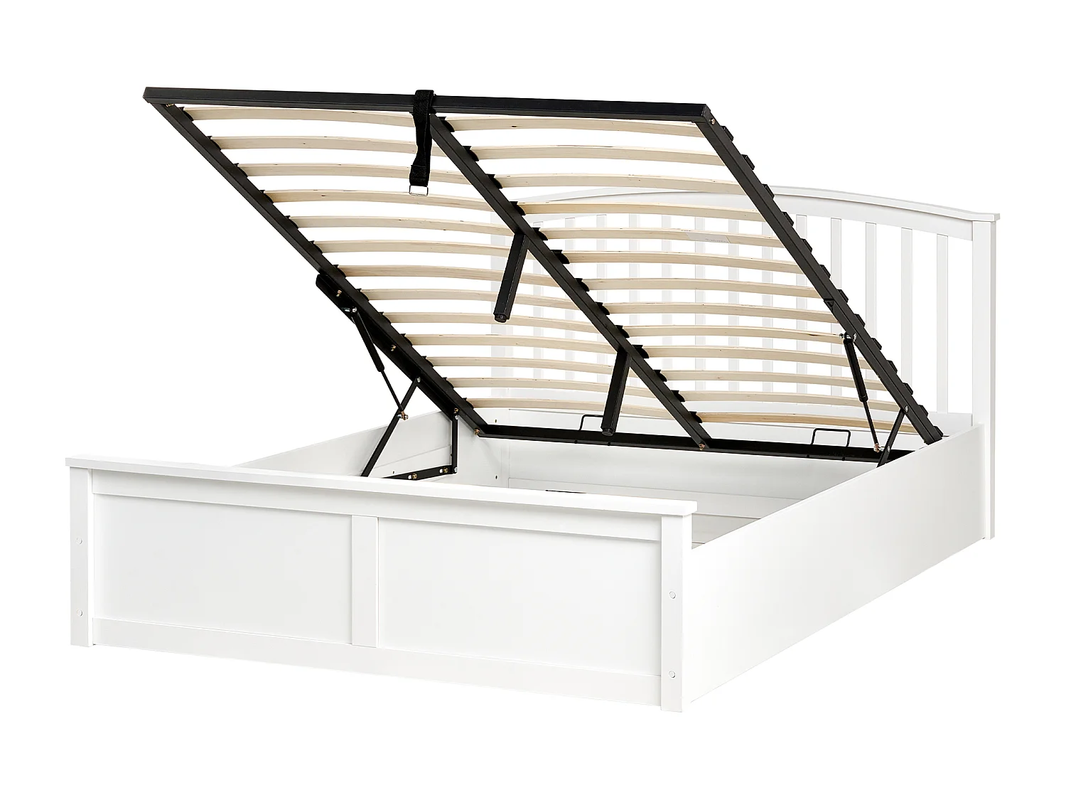 Lit ottoman Bois de pin CLARBEC 140 x 200 cm Blanc