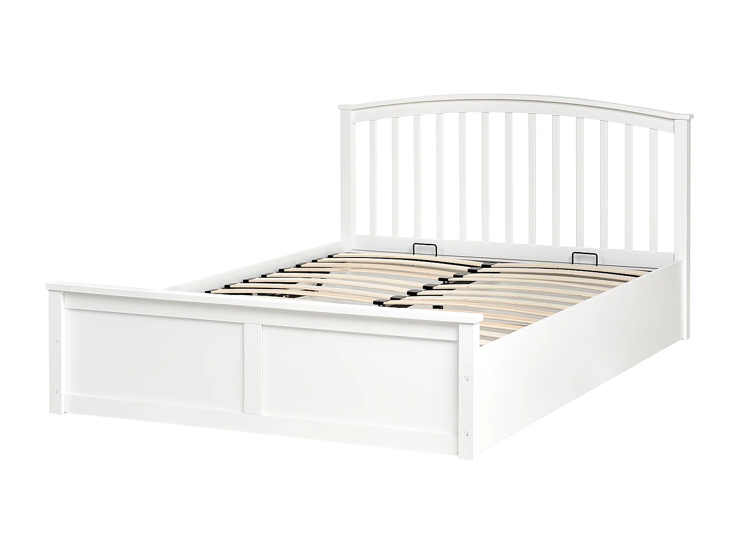 Lit ottoman Bois de pin CLARBEC 140 x 200 cm Blanc