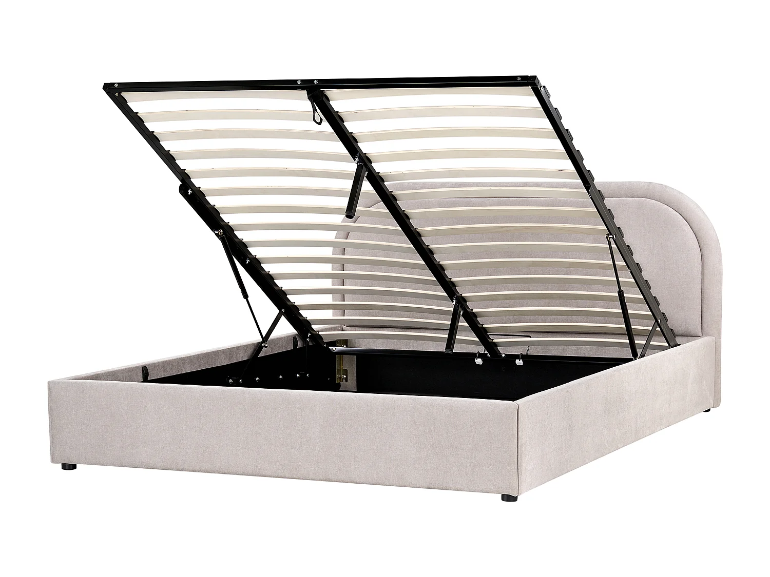 Bett mit Stauraum Stoff QUILLIEN 160 x 200 cm Taupe