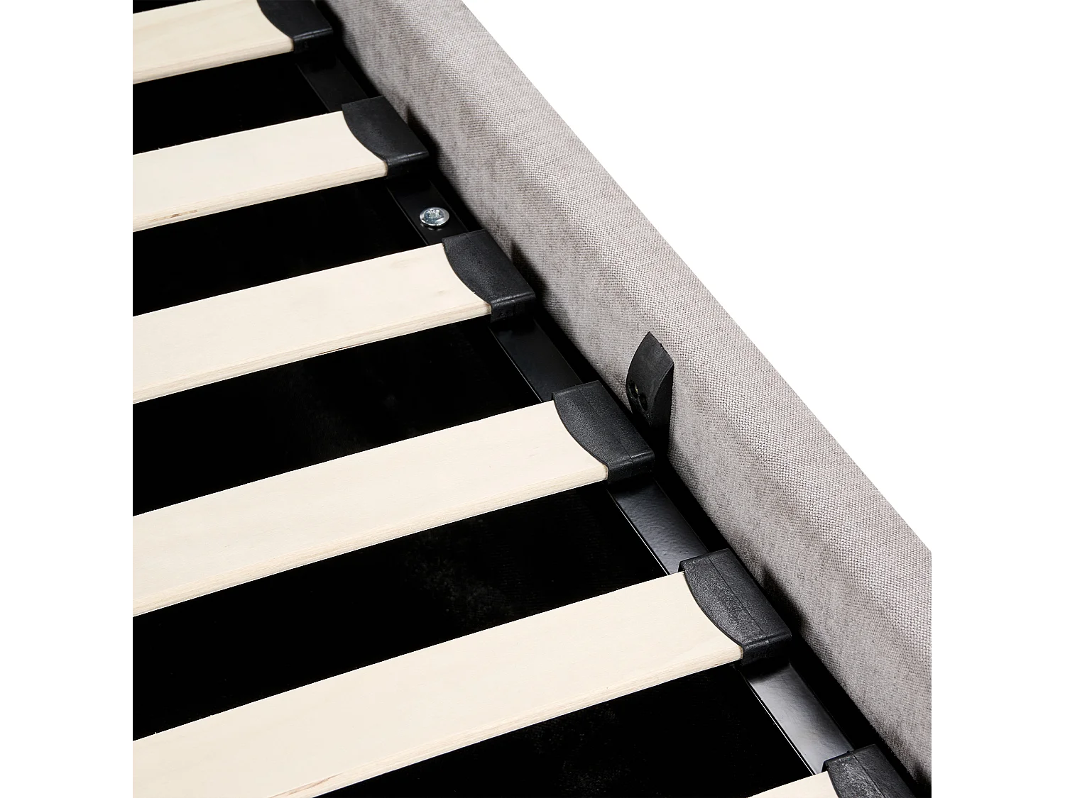 Bett mit Stauraum Stoff QUILLIEN 160 x 200 cm Taupe