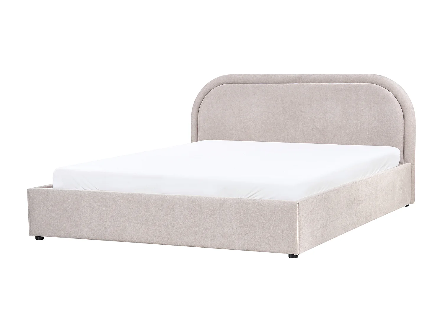 Bett mit Stauraum Stoff QUILLIEN 160 x 200 cm Taupe