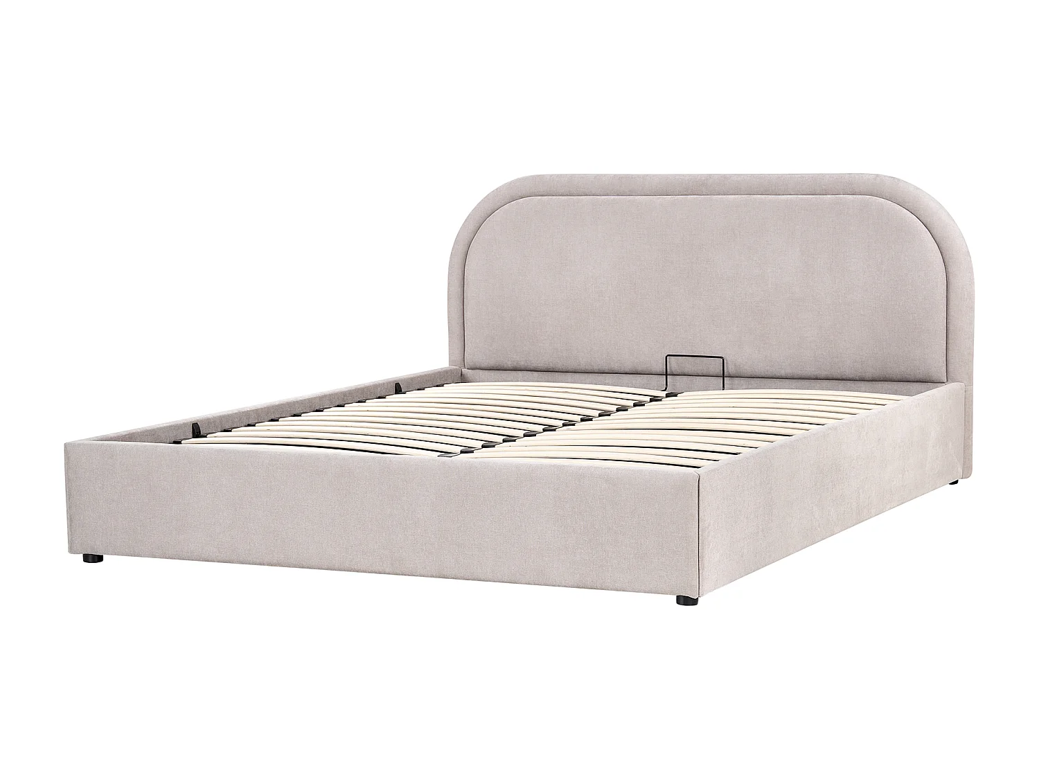 Bett mit Stauraum Stoff QUILLIEN 160 x 200 cm Taupe