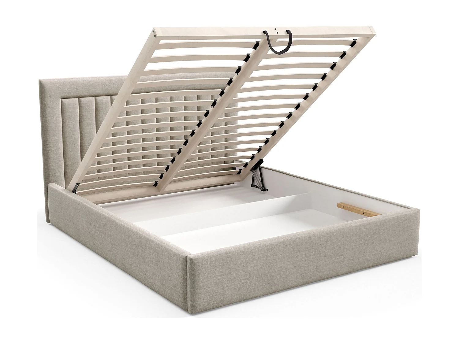 Lit avec coffre 140x200 cm - beige - AVERIN